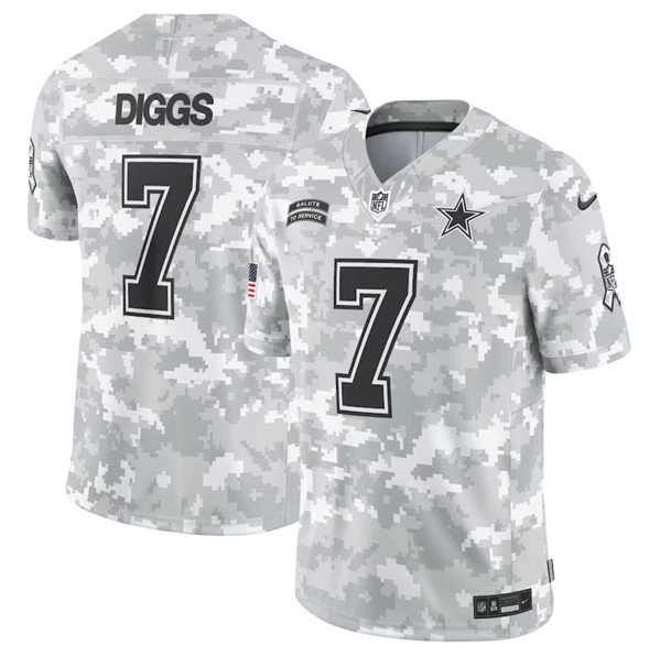 Dallas Cowboys #7 Trevon Diggs Arctic Camo 2024 F.U.S.E. Salute To Service Limited Stitched Jersey - Zenithce