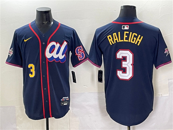 American League #3 Cal Raleigh Navy 2025 All-Star Edition Limited Stitched Jersey - Zenithce