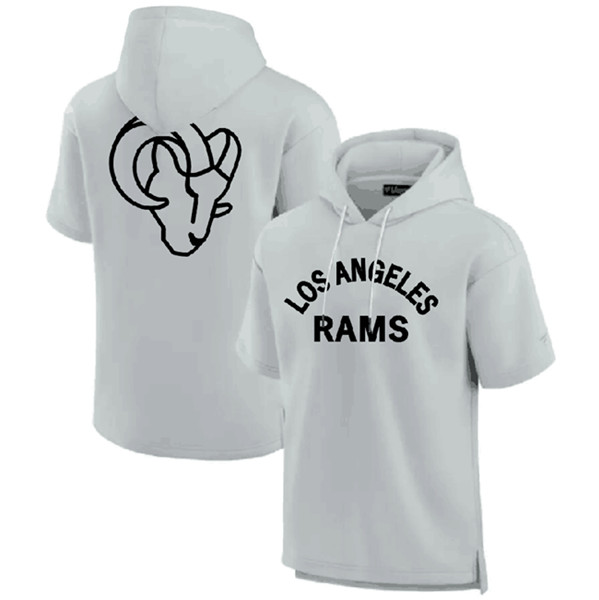 Los Angeles Rams Gray Super Soft Fleece Short Sleeve Hoodie - Zenithce