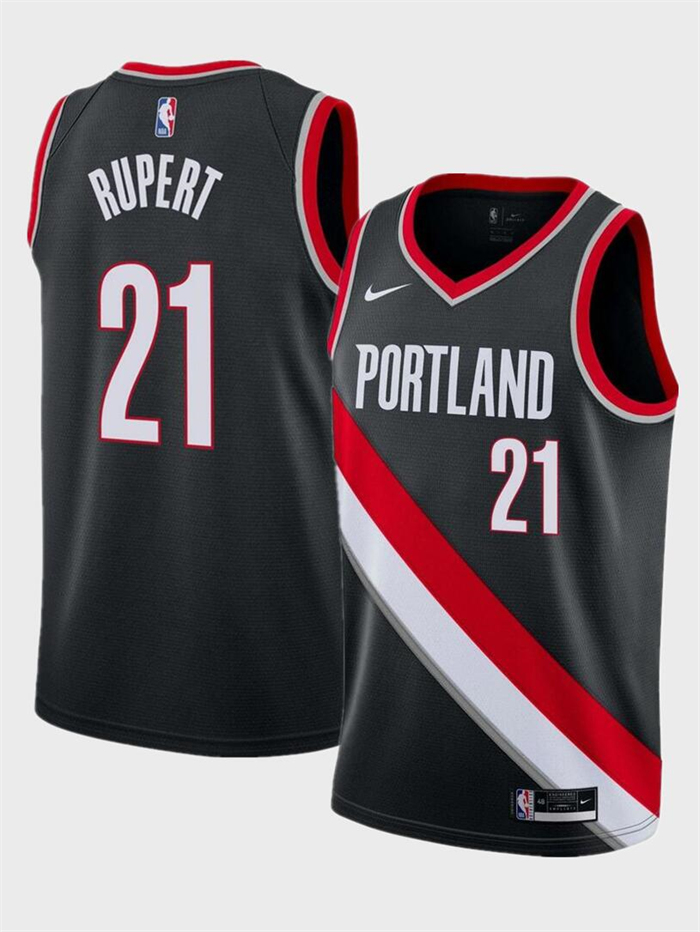 Portland Trail Blazers #21 Rayan Rupert Black Icon Edition Stitched Jersey - Zenithce