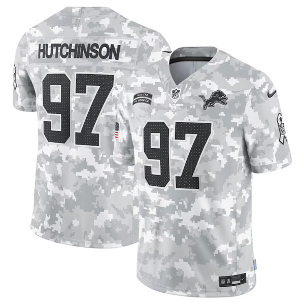 Detroit Lions #97 Aidan Hutchinson Arctic Camo 2024 F.U.S.E. Salute To Service Limited Stitched Jersey - Zenithce