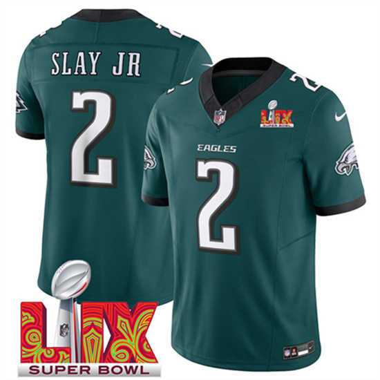Philadelphia Eagles #2 Darius Slay JR Green 2025 Super Bowl LIX Patch Vapor Untouchable Limited Stitched Jersey - Zenithce