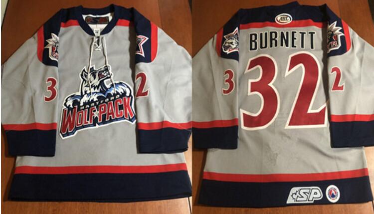 Hartford Wolf Pack #32 Rob Burnett Gray Jersey - Zenithce