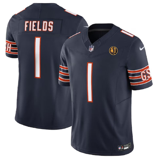 Chicago Bears #1 Justin Fields Navy 2023 F.U.S.E. With John Madden Patch Vapor Limited Stitched Jersey - Zenithce