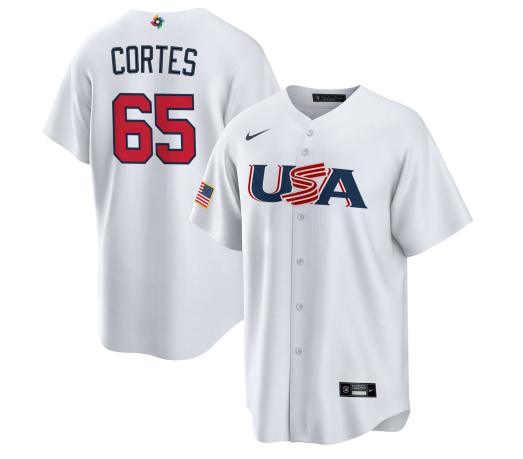 USA #65 Nestor Cortes 2023 White World Classic Stitched Jersey - Zenithce