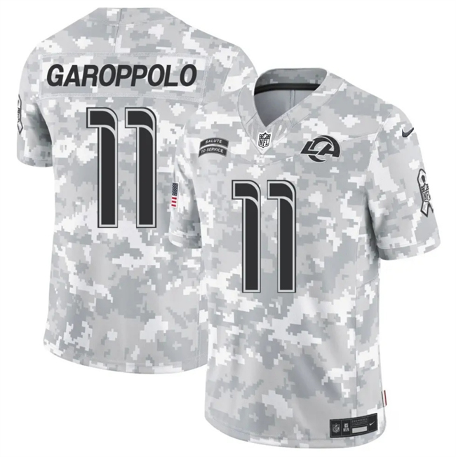 Los Angeles Rams #11 Jimmy Garoppolo Arctic Camo 2024 F.U.S.E. Salute To Service Limited Stitched Jersey - Zenithce
