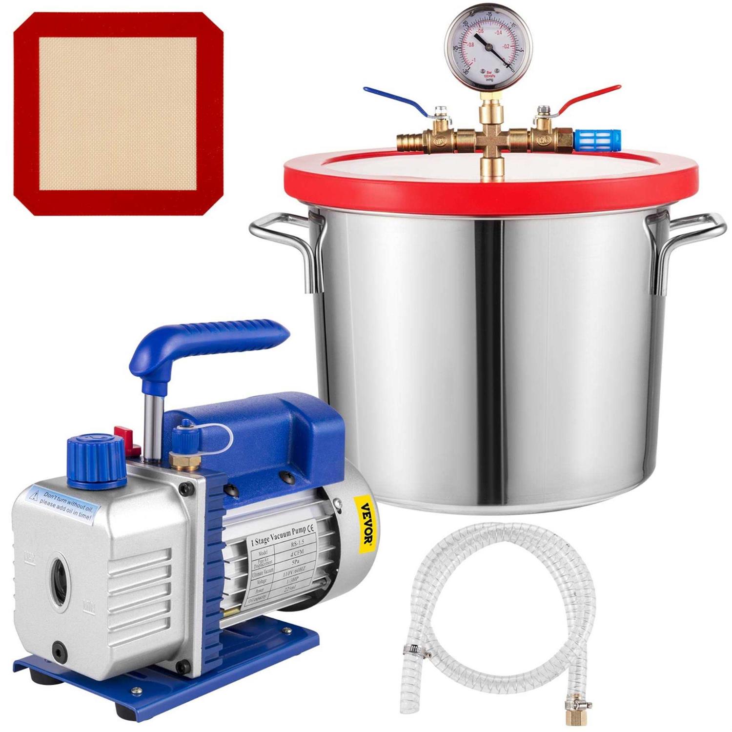 VEVOR Vacuum Pump 12 CFM 1 HP Double Stage Air Conditioning Vacuum Pump 110V Ultimate Vacuum Refrigerant Hvac VP280ZKB000000001V1 - Zenithce