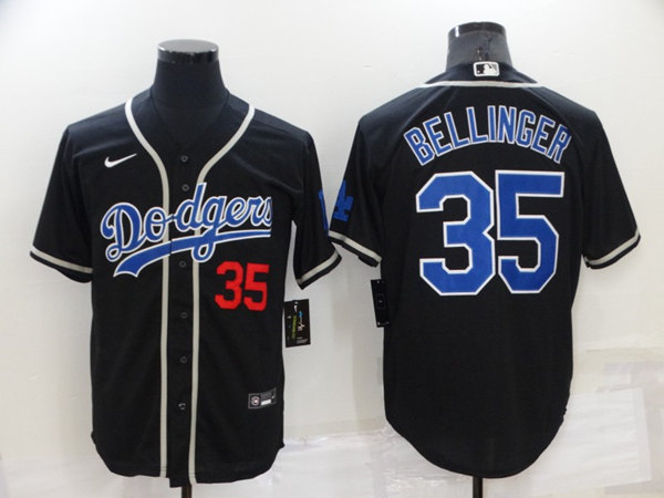 Los Angeles Dodgers #35 Cody Bellinger Black Cool Base Stitched Baseball Jersey - Zenithce