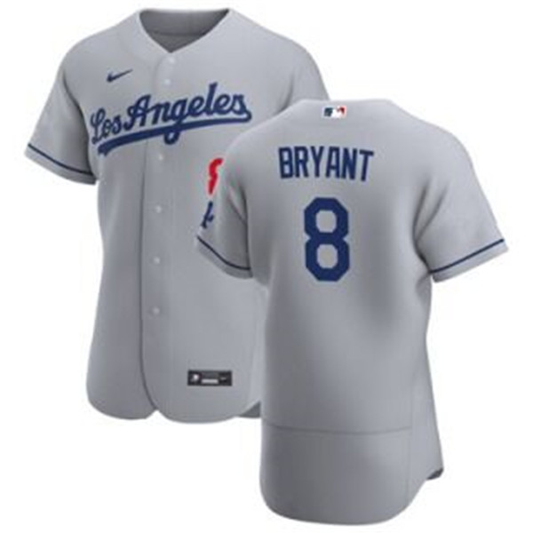 Los Angeles Dodgers #8 Bryant Grey Flex Base Stitched Jersey - Zenithce