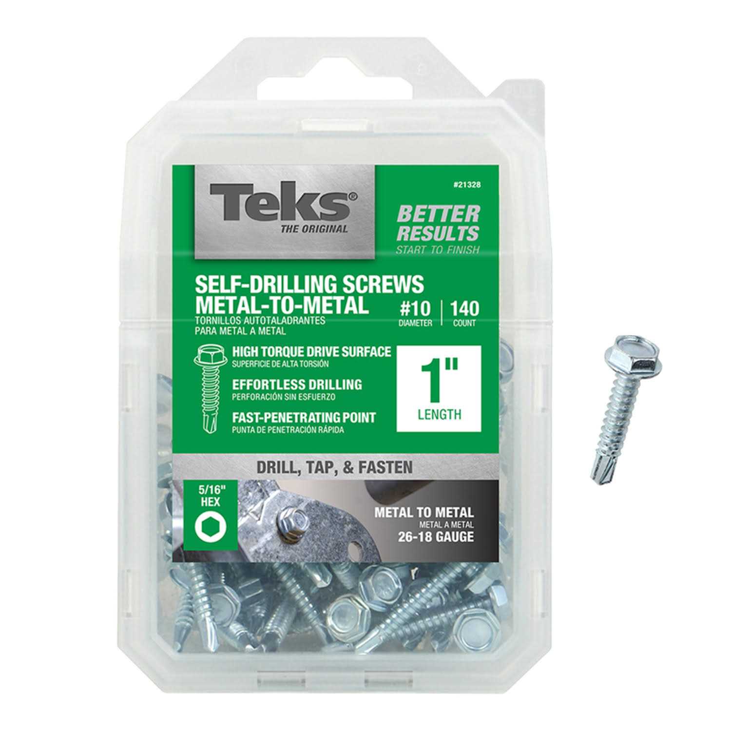 Teks Screws, Roofing, Sharp Point, 1-1/2 Inches – 100 screws - Zenithce