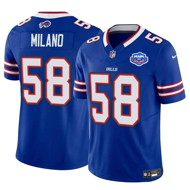 Buffalo Bills #58 Matt Milano Blue 2025 F.U.S.E. With Farewell Patch Vapor Untouchable Limited Stitched Jersey - Zenithce