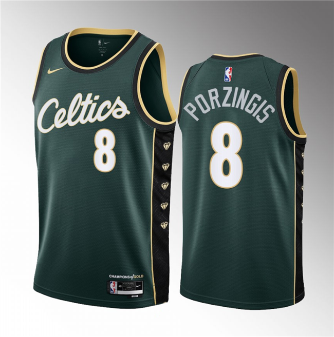 Boston Celtics #8 Kristaps Porzingis Green2023 Draft City Edition Stitched Jersey - Zenithce