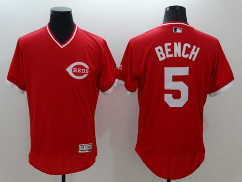 Reds #5 Johnny Bench Red Flexbase Authentic Collection Cooperstown Stitched Jersey - Zenithce