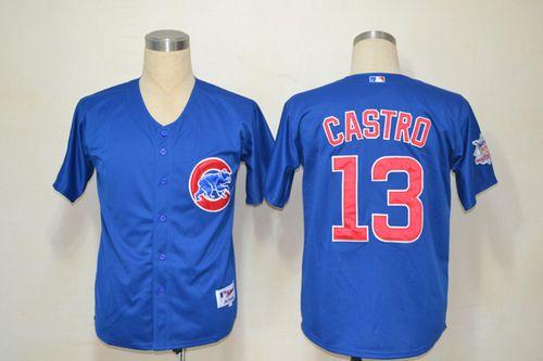 Cubs #13 Starlin Castro Blue Cool Base Stitched Jersey - Zenithce