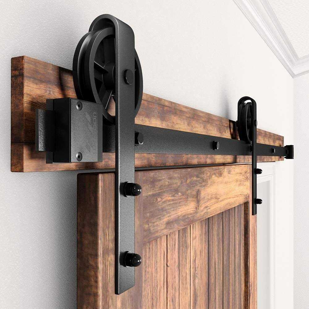 LAZ Sliding Standard Single Barn Door Hardware Kit Lazio Track Length - Zenithce