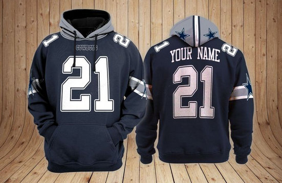 Dallas Cowboys Customized Navy Pullover Hoodie - Zenithce