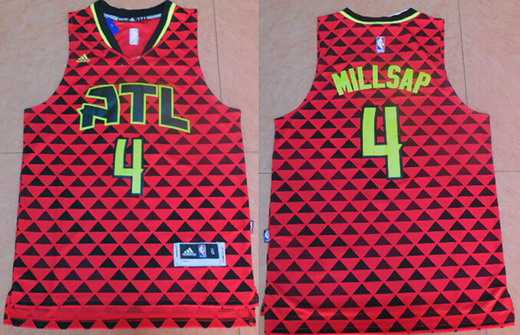Atlanta Hawks #4 Paul Millsap Revolution 30 Swingman 2015-16 New Red Jersey - Zenithce