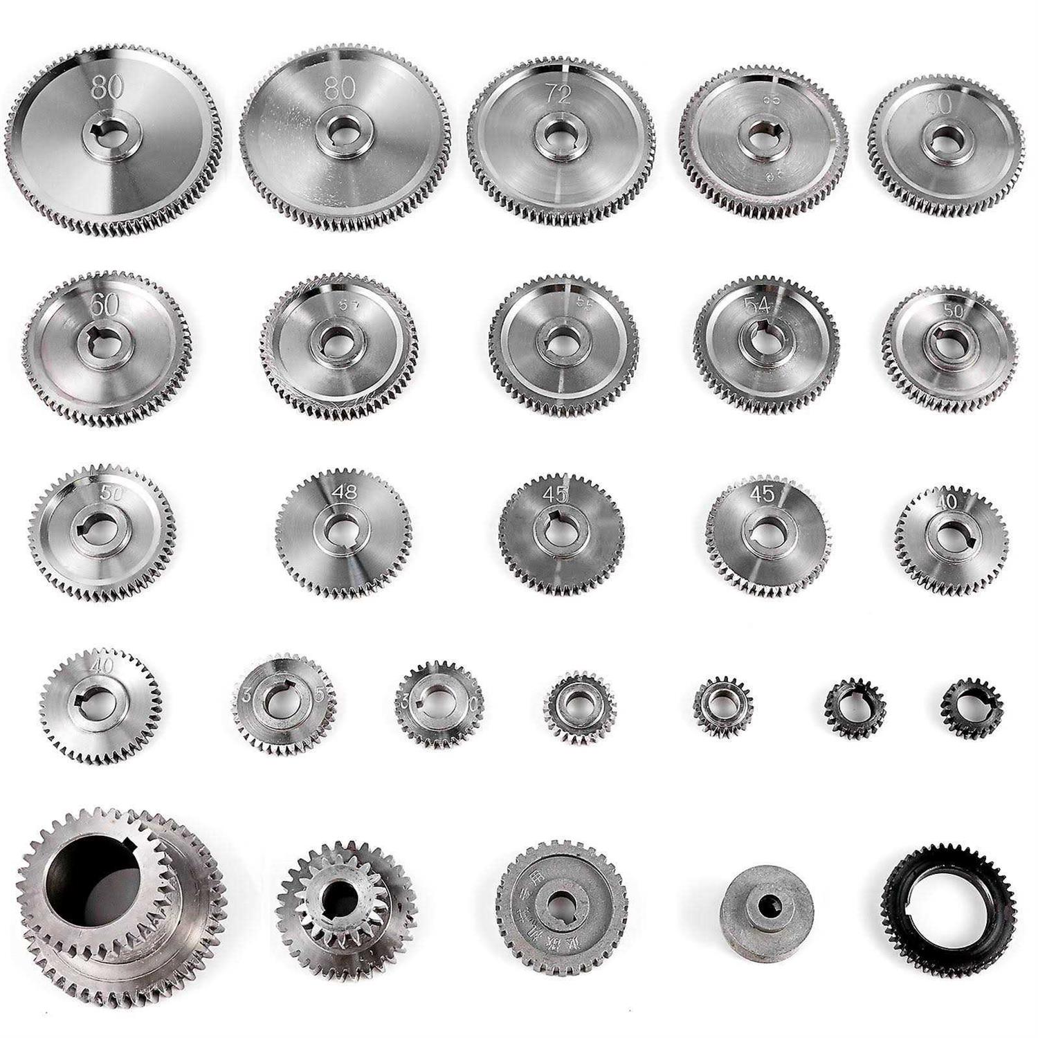 VEVOR 27PCS Metal Lathe Gears Precise Mini Lathe Replacement Gears including Box Gear Set - Zenithce