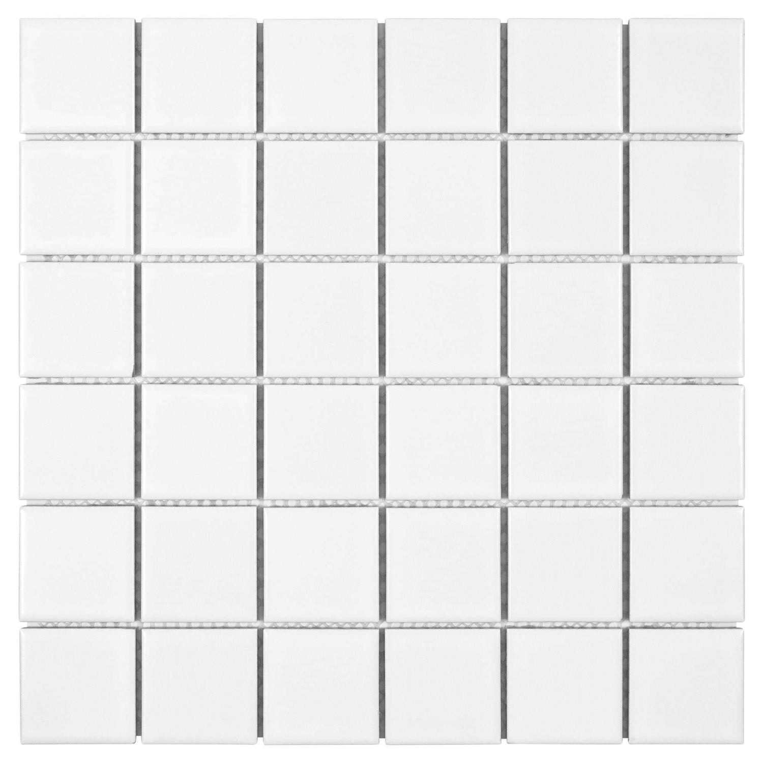 MosaicTileOutlet Traditional 2×2 Gray Square Matte Porcelain Mosaic Tile - Zenithce