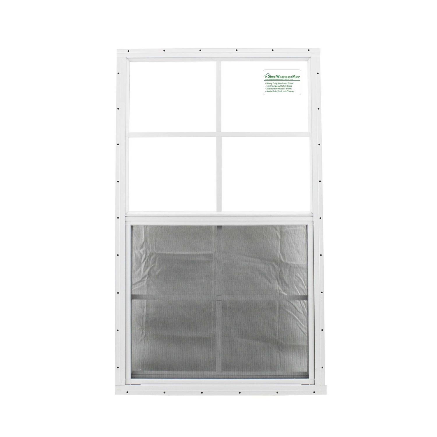 Shed Window 14 X 21 White J-Channel Mount Safety Glass - Zenithce