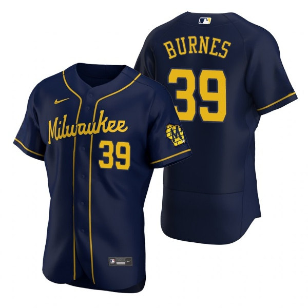 Milwaukee Brewers #39 Corbin Burnes Navy Flex Base Stitched Jersey - Zenithce