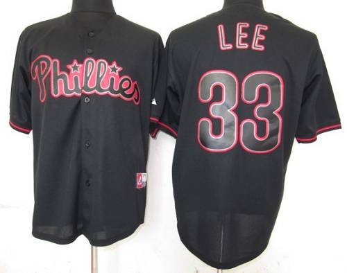 Phillies #33 Cliff Lee Black Fashion Stitched Jersey - Zenithce