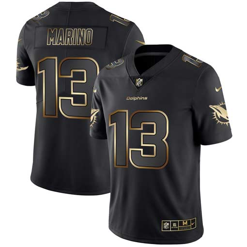Miami Dolphins #13 Dan Marino 2019 Black Gold Edition Stitched Jersey - Zenithce