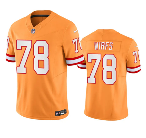 Tampa Bay Buccaneers #78 Tristan Wirfs Orange Throwback Limited Stitched Jersey - Zenithce