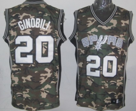 San Antonio Spurs #20 Manu Ginobili Camo Fashion Jersey - Zenithce