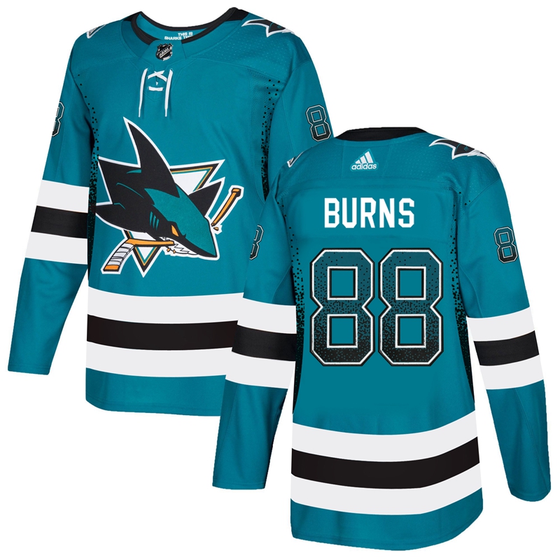 San Jose Sharks #88 Brent Burns Teal Drift Fashion Stitched Adidas Jersey - Zenithce