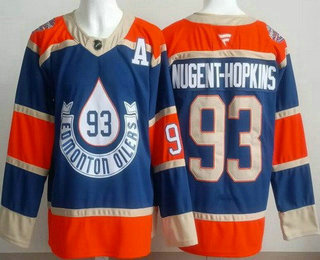 Edmonton Oilers #93 Ryan Nugent Hopkins Blue Heritage Classic Authentic Jersey - Zenithce