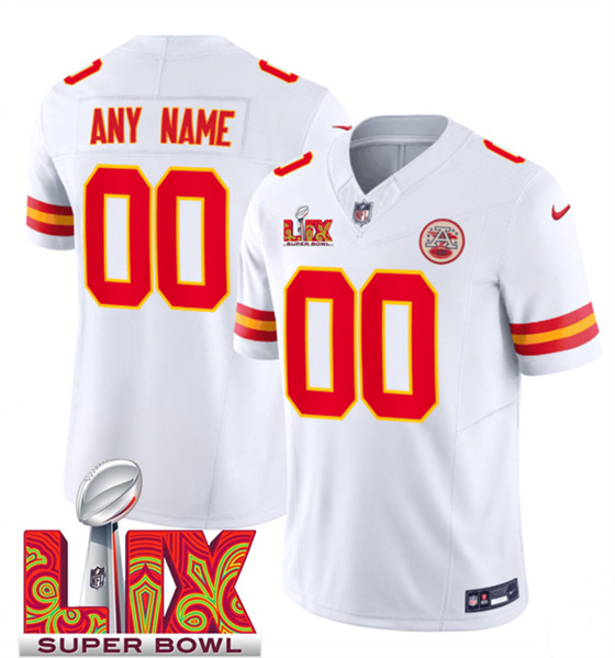Kansas City Chiefs Custom White F.U.S.E. 2025 Super Bowl LIX Patch Vapor Untouchable Limited Stitched Jersey - Zenithce