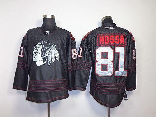 Blackhawks #81 Marian Hossa Black Accelerator Stitched Jersey - Zenithce