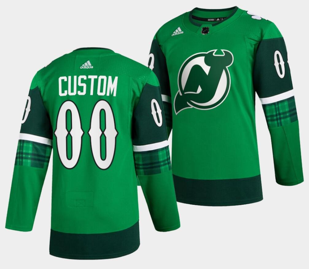 New Jersey Devils St Patricks Day Custom Name Number Size Stitched Jersey - Zenithce