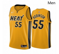 Miami Heat 55 Duncan Robinson Yellow Swingman 2020 21 Earned Edition Jersey - Zenithce