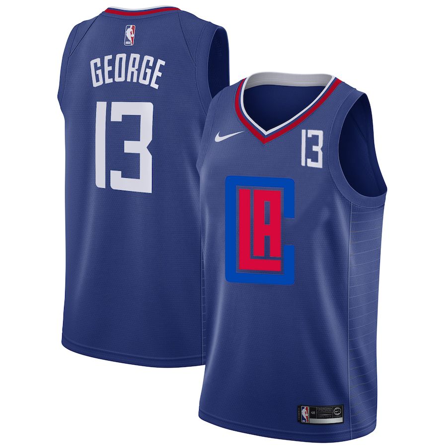 Clippers 13 Paul George Blue City Edition Number Swingman Jersey - Zenithce
