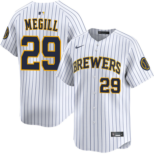 Milwaukee Brewers #29 Trevor Megill White Alternate Limited Stitched Jersey - Zenithce