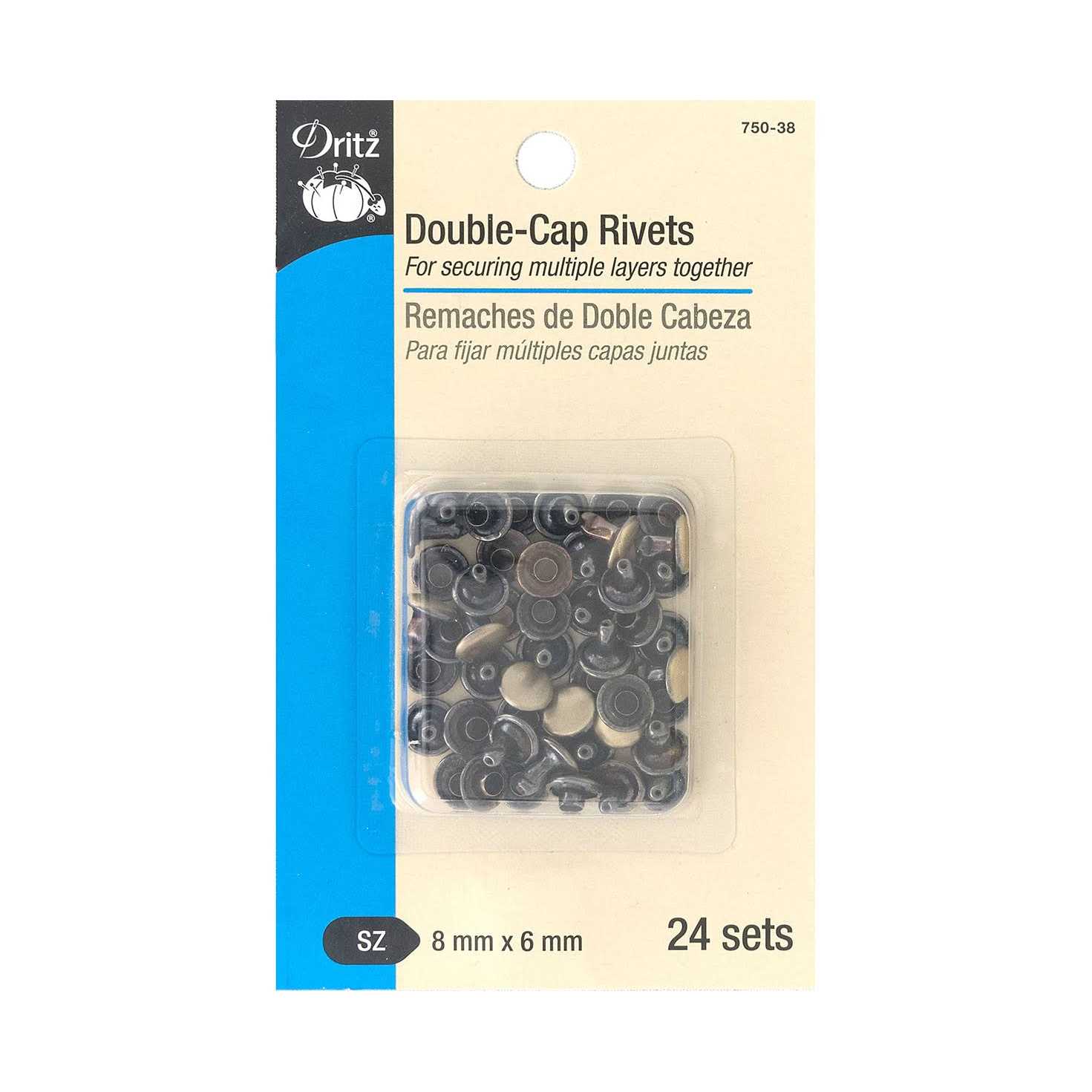 Dritz Double-Cap Rivets 8mm Cap x 6mm Post - Zenithce