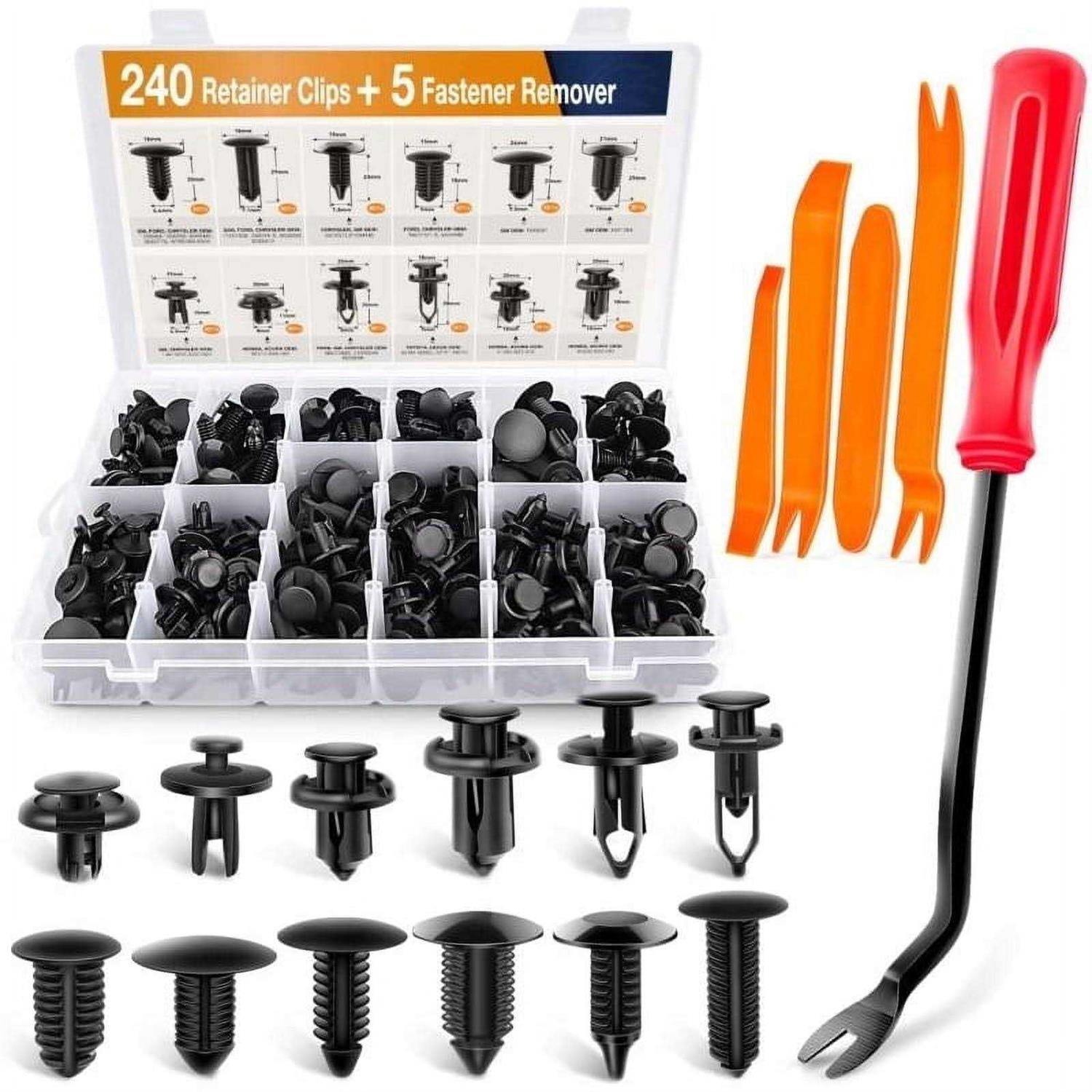 GOOACC 146PCS Nylon Bumper Shield Retainer & Double End Xmas Tree Retainers Clips Universal Auto Body Shield Retainer Fastener Clip Assortment - Zenithce