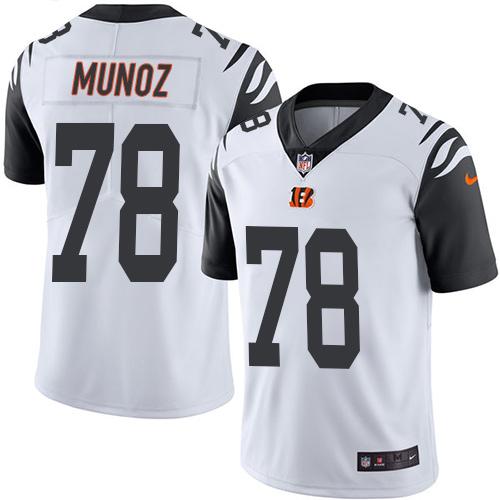 Bengals #78 Anthony Munoz White Stitched Limited Rush Nike Jersey - Zenithce