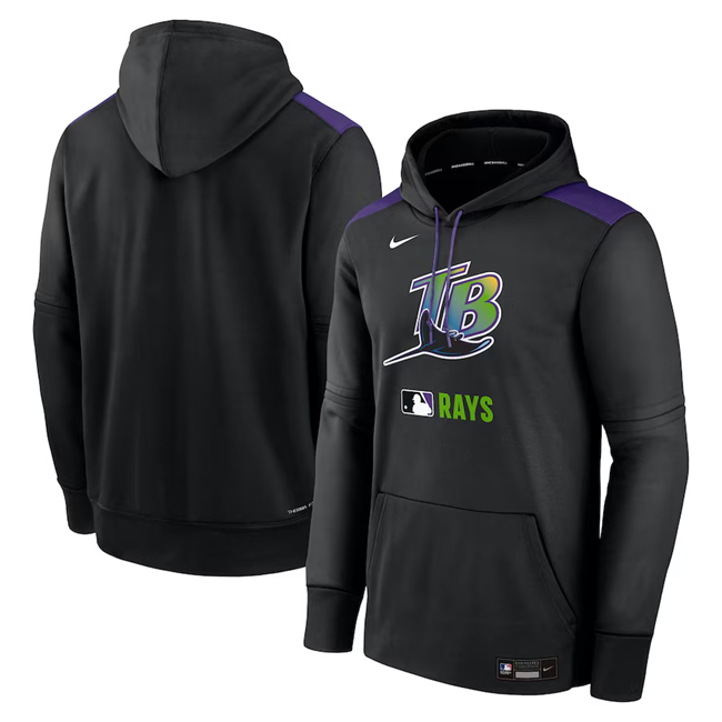 Tampa Bay Rays Black Collection Performance Pullover Hoodie - Zenithce