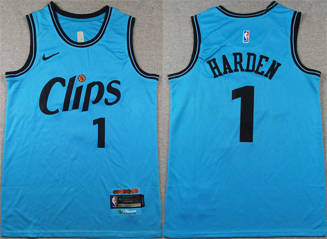 Los Angeles Clippers #1 James Harden Light Blue 2024 City Edition Stitched Jersey - Zenithce