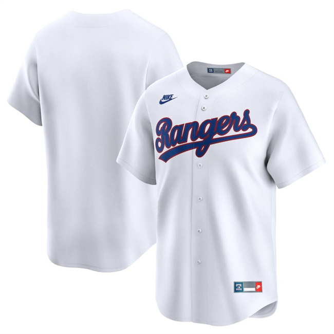 Texas Rangers Blank White Cooperstown Collection Limited Stitched Jersey - Zenithce
