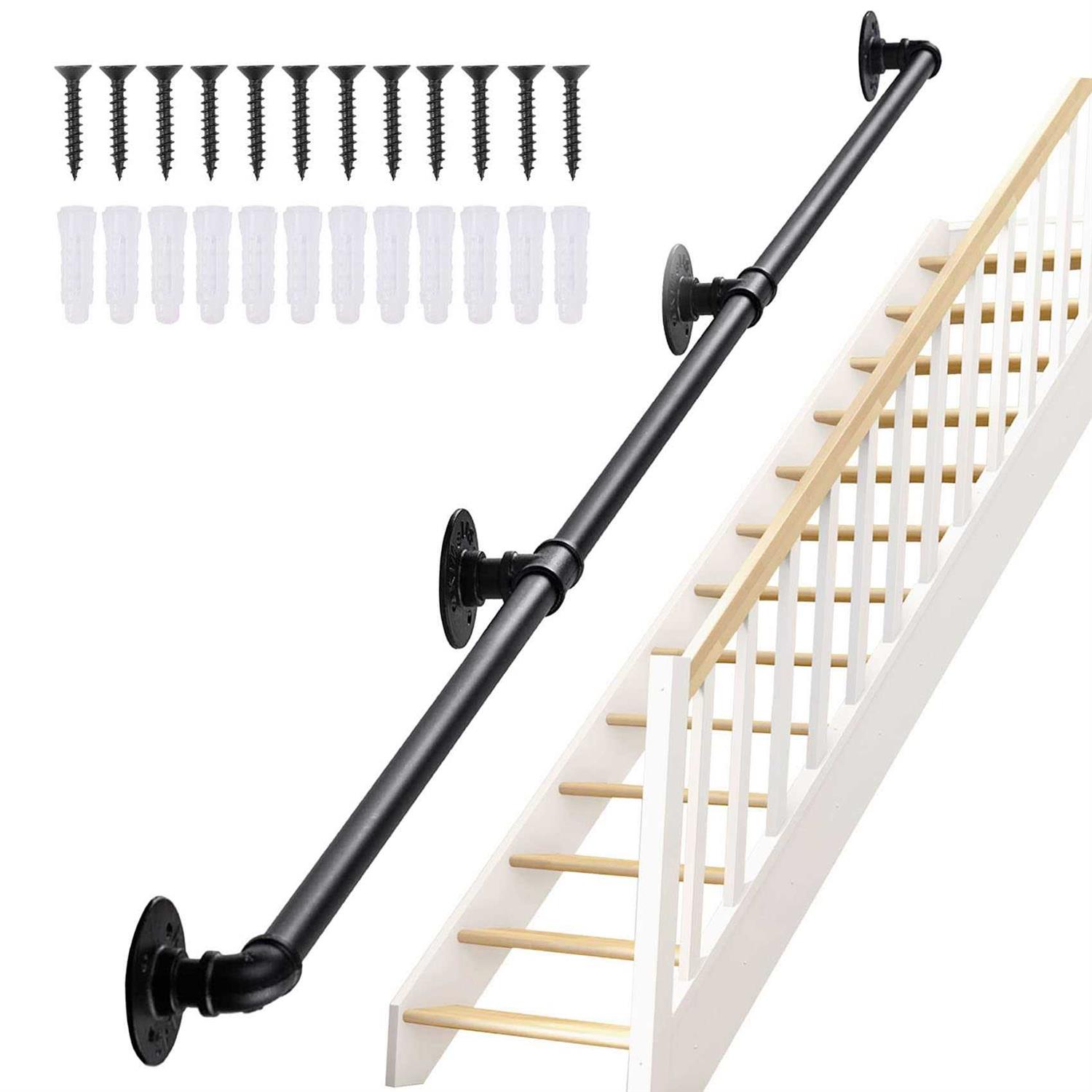 Seeutek Staircase Handrails Handrails for Indoor Stairs Stair Railing Hand Railings for Stairs Metal Railing - Zenithce