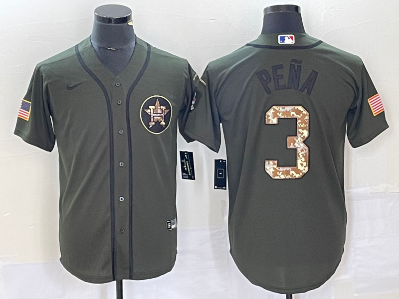 Houston Astros #3 Jeremy PeNa Olive Cool Base Stitched Jersey - Zenithce