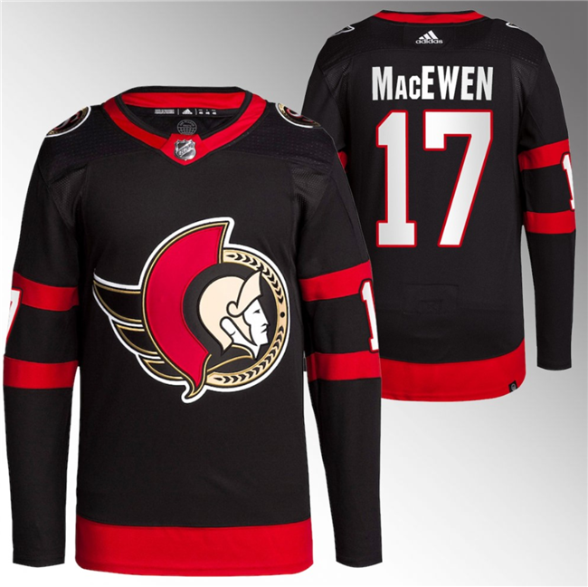 Ottawa Senators #17 Zack MacEwen Black Premier Breakaway Stitched Jersey - Zenithce