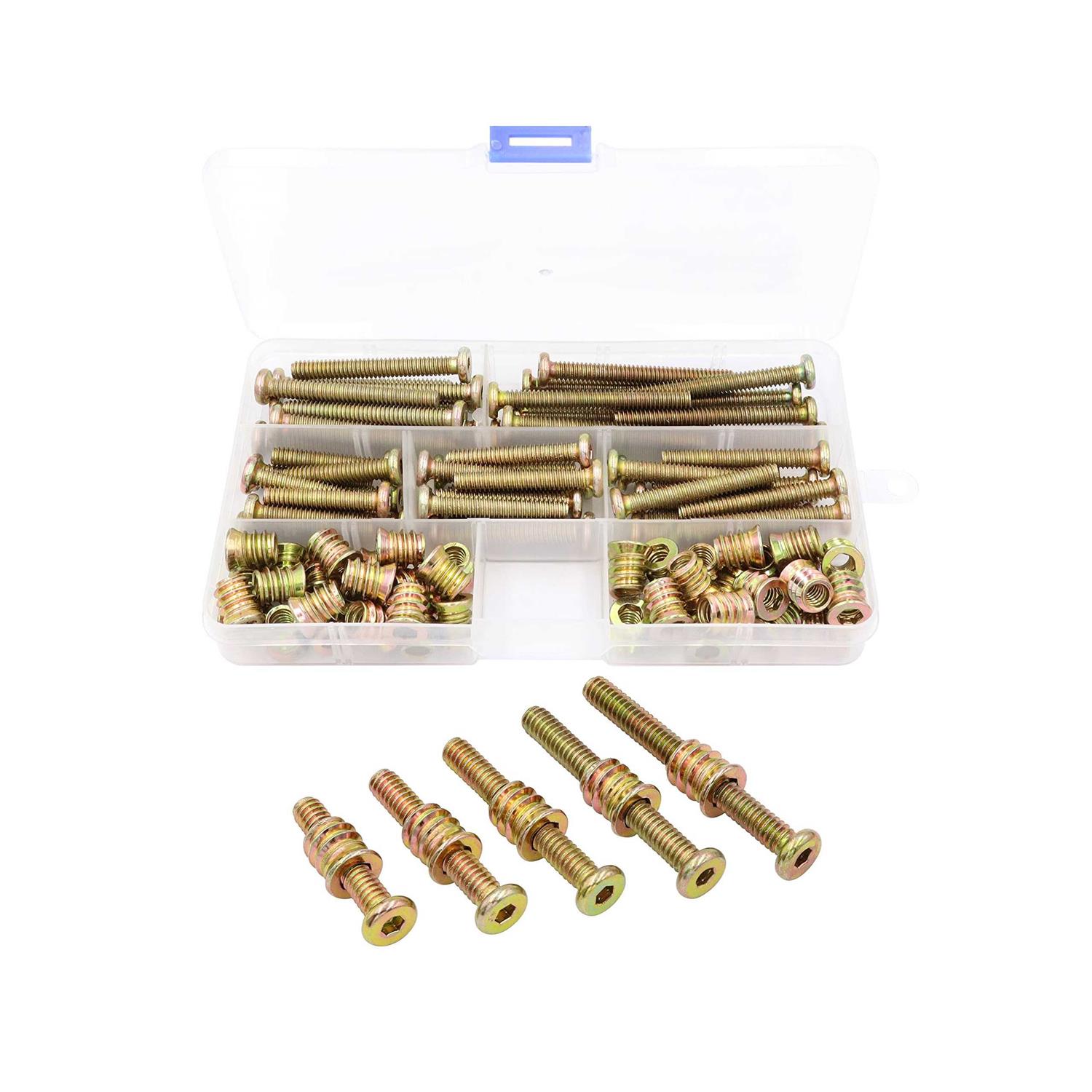 LBY Sets 5/16×15mm Threaded Inserts Nuts and Bolt Assortment kit - Zenithce