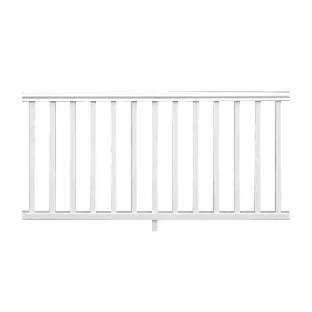 Veranda Traditional 36 in. White PolyComposite Rail Kit with Black Metal Balusters - Zenithce