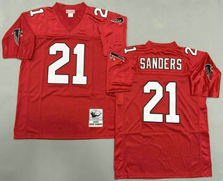 Atlanta Falcons #21 Deion Sanders Red 1992 Throwback Jersey - Zenithce