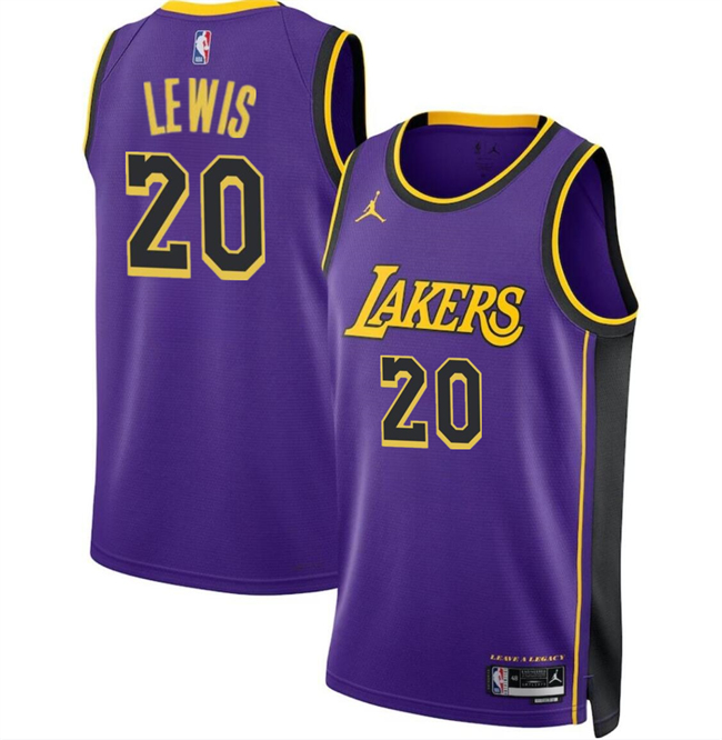 Los Angeles Lakers #20 Maxwell Lewis Purple 2024 Statement Edition Stitched Jersey - Zenithce